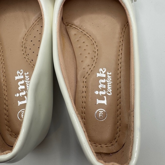 Link Comfort Toddler Size 9 White Patent Dress Shoes Flats with Bow - Picture 6 of 7